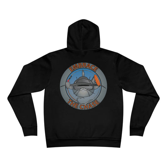 "Fatbelly BlueCat" orange letter Fleece Pullover Hoodie