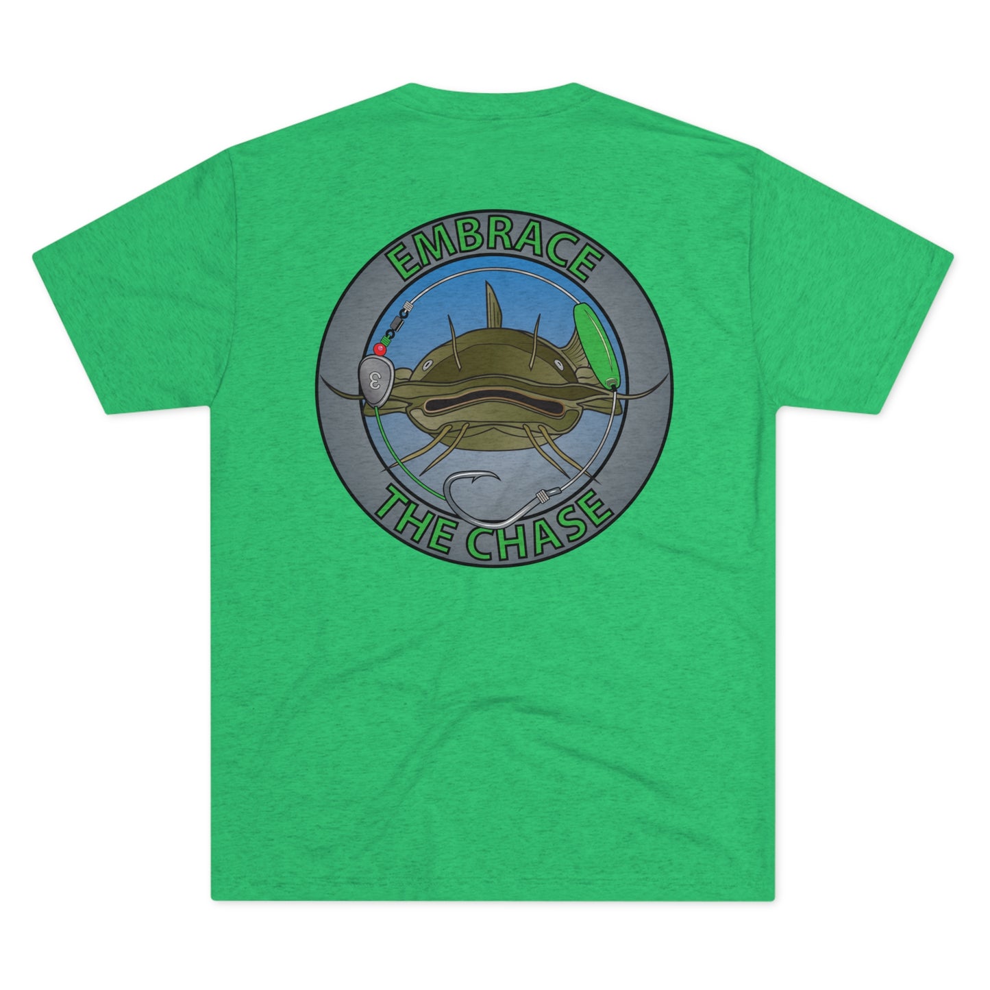 "Big Whiskers" Flathead green letter tri-blend t-shirts