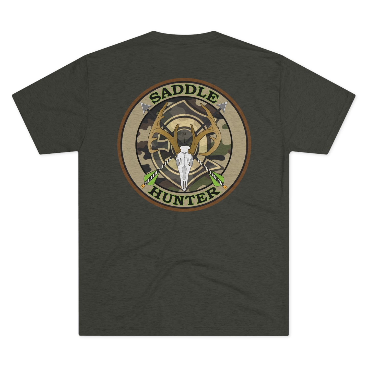 Saddle Hunter Green Tri-Blend Crew Tee