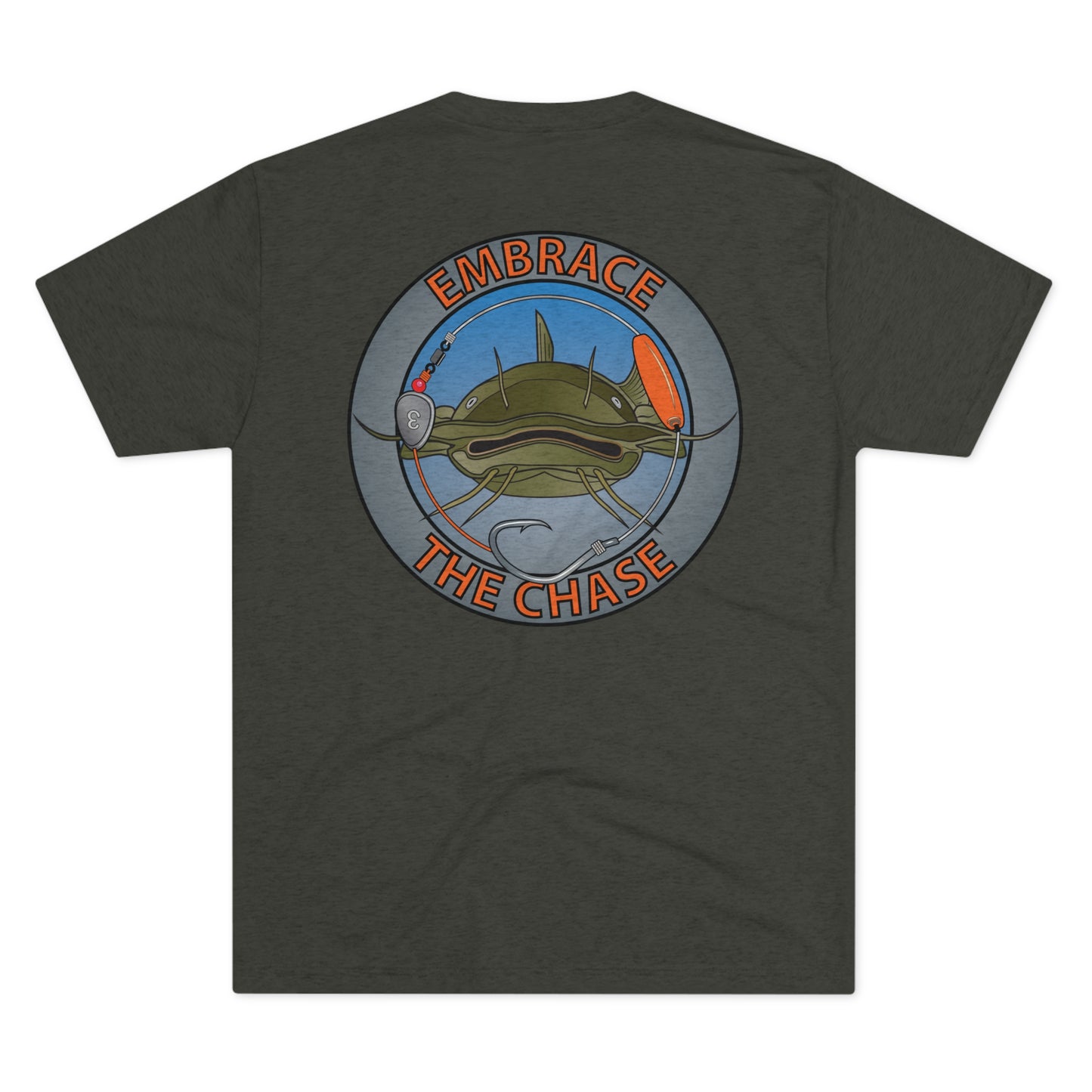 "Big Whiskers" Flathead orange letter tri-blend t-shirts