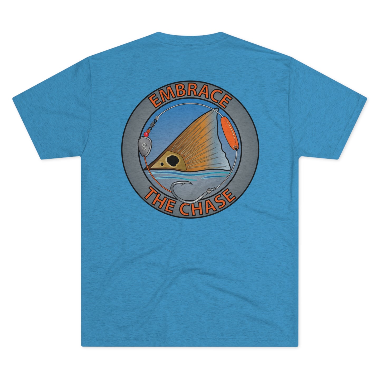 "Tailing Redfish" orange letter tri-blend t-shirts