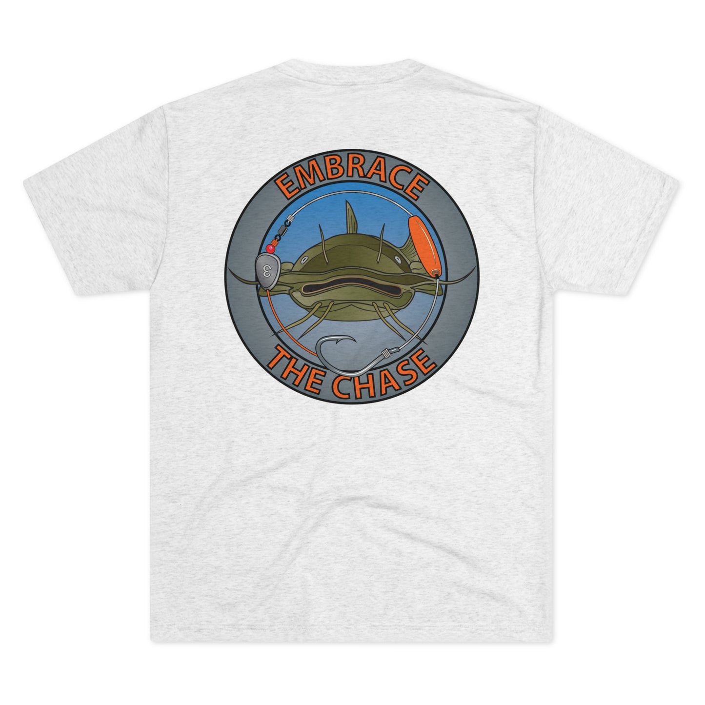 "Big Whiskers" Flathead orange letter tri-blend t-shirts