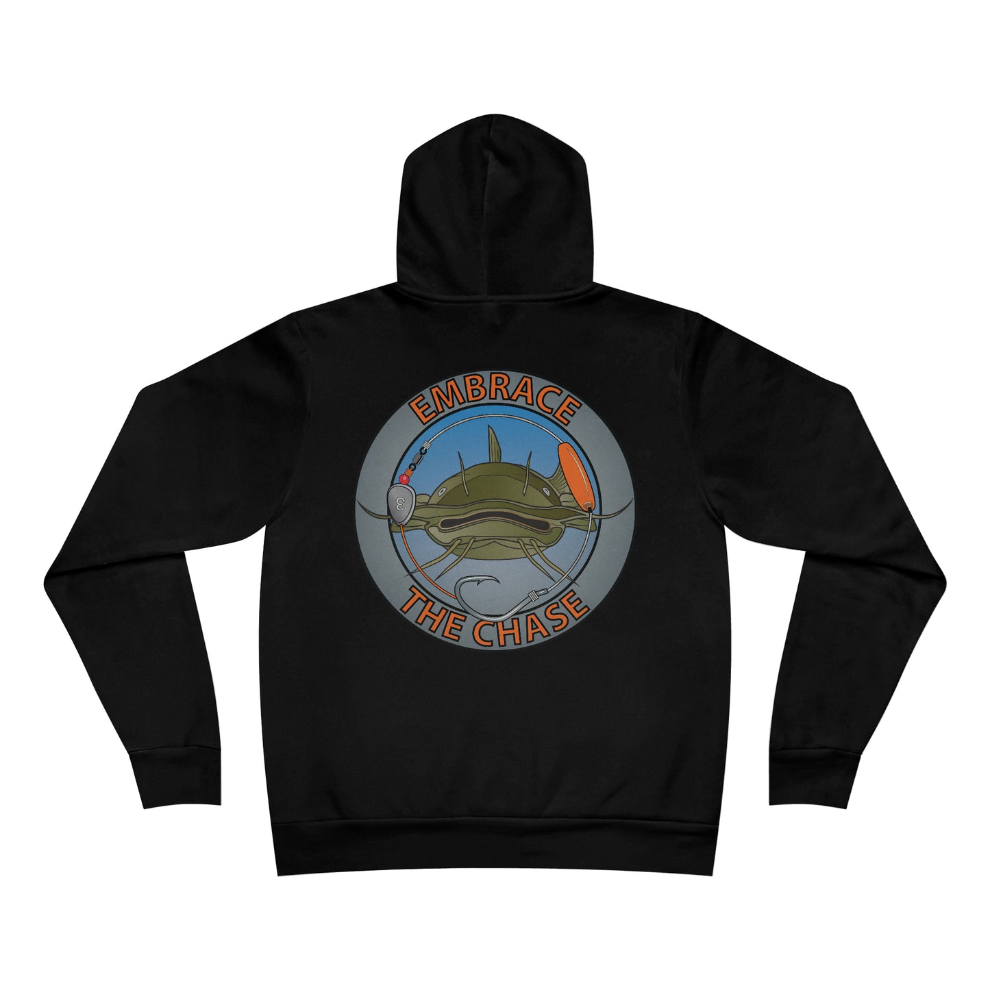 "Big Whiskers" Flathead orange letter Fleece Pullover Hoodie