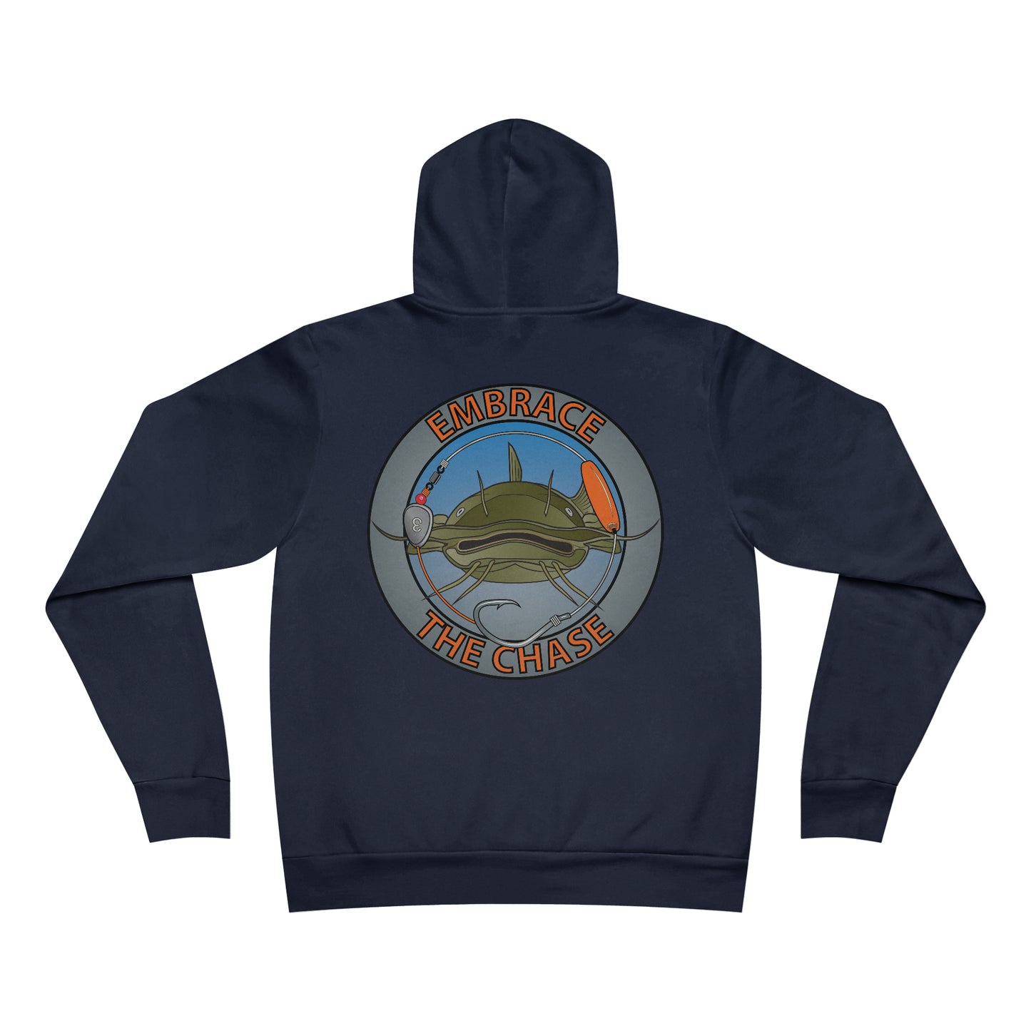 "Big Whiskers" Flathead orange letter Fleece Pullover Hoodie