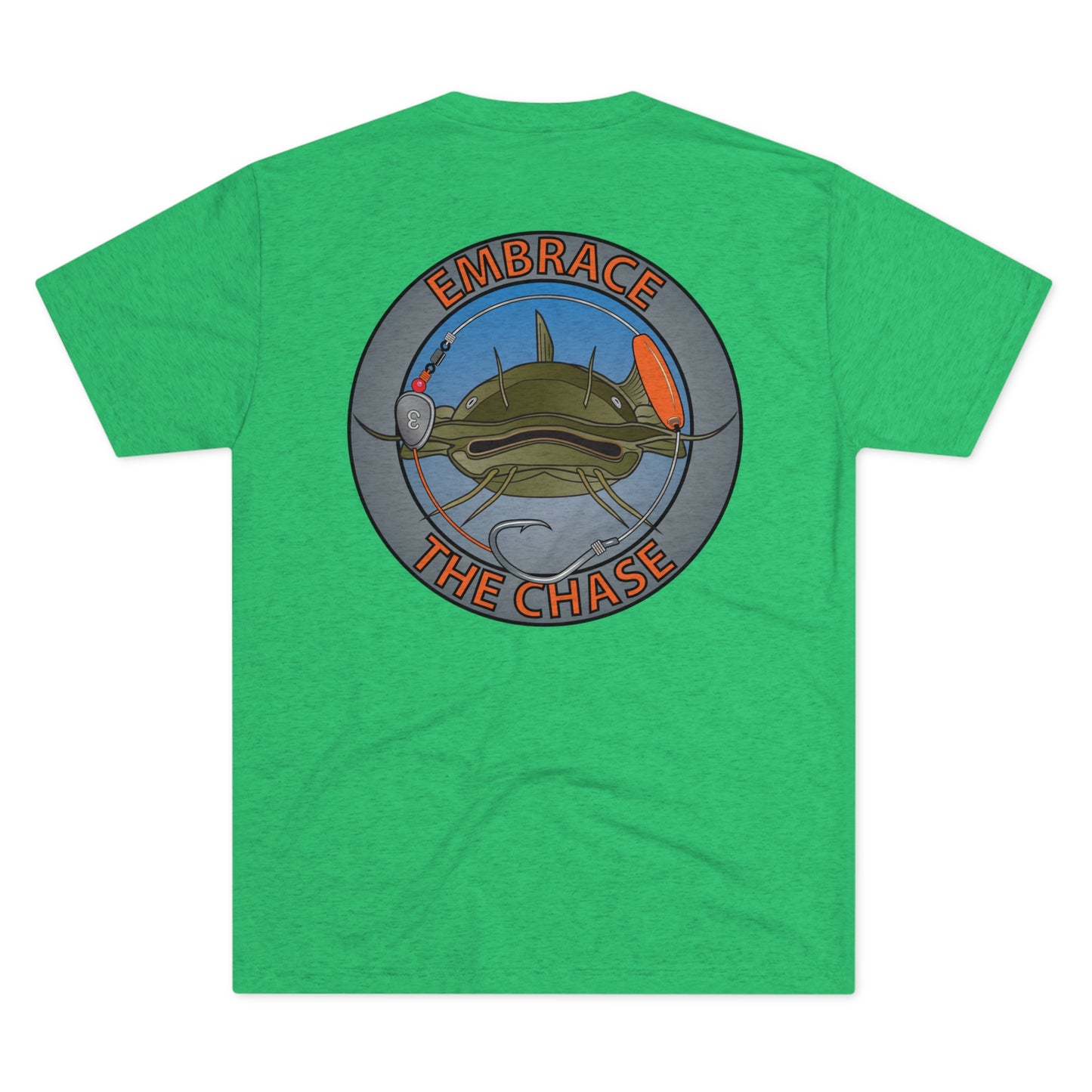 "Big Whiskers" Flathead orange letter tri-blend t-shirts