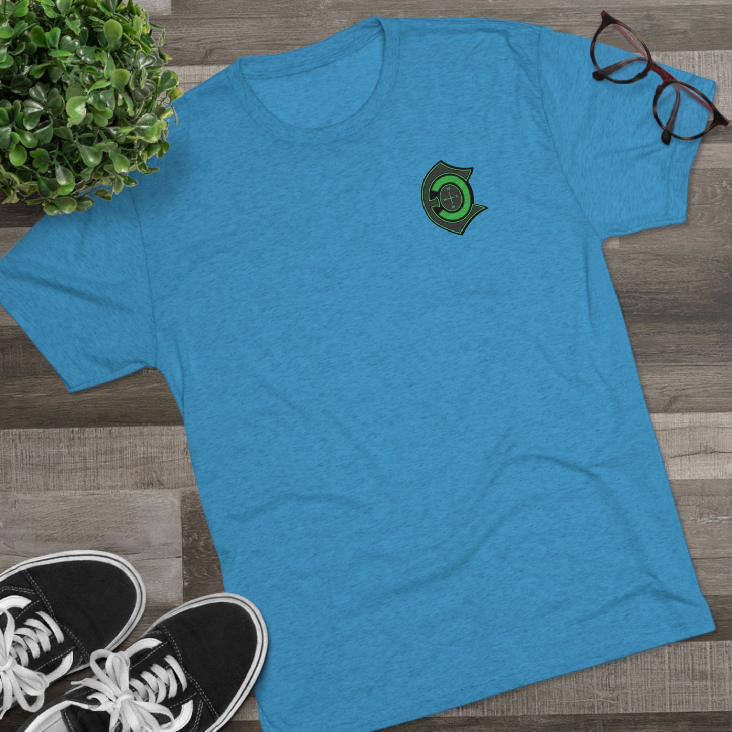 "Big Whiskers" Flathead green letter tri-blend t-shirts