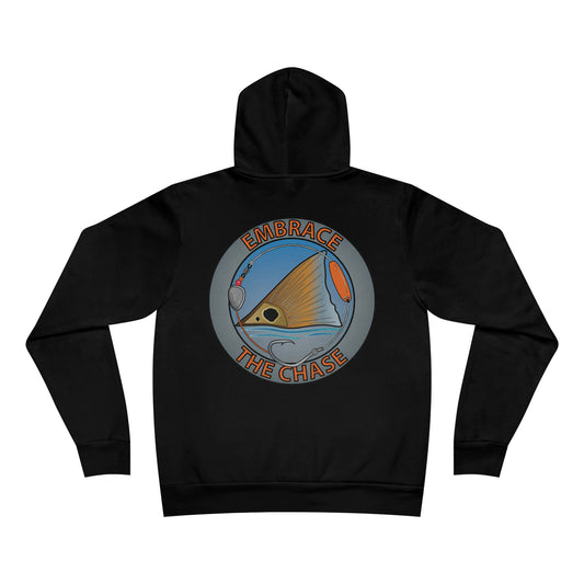 "Tailing Redfish" orange letter Fleece Pullover Hoodie