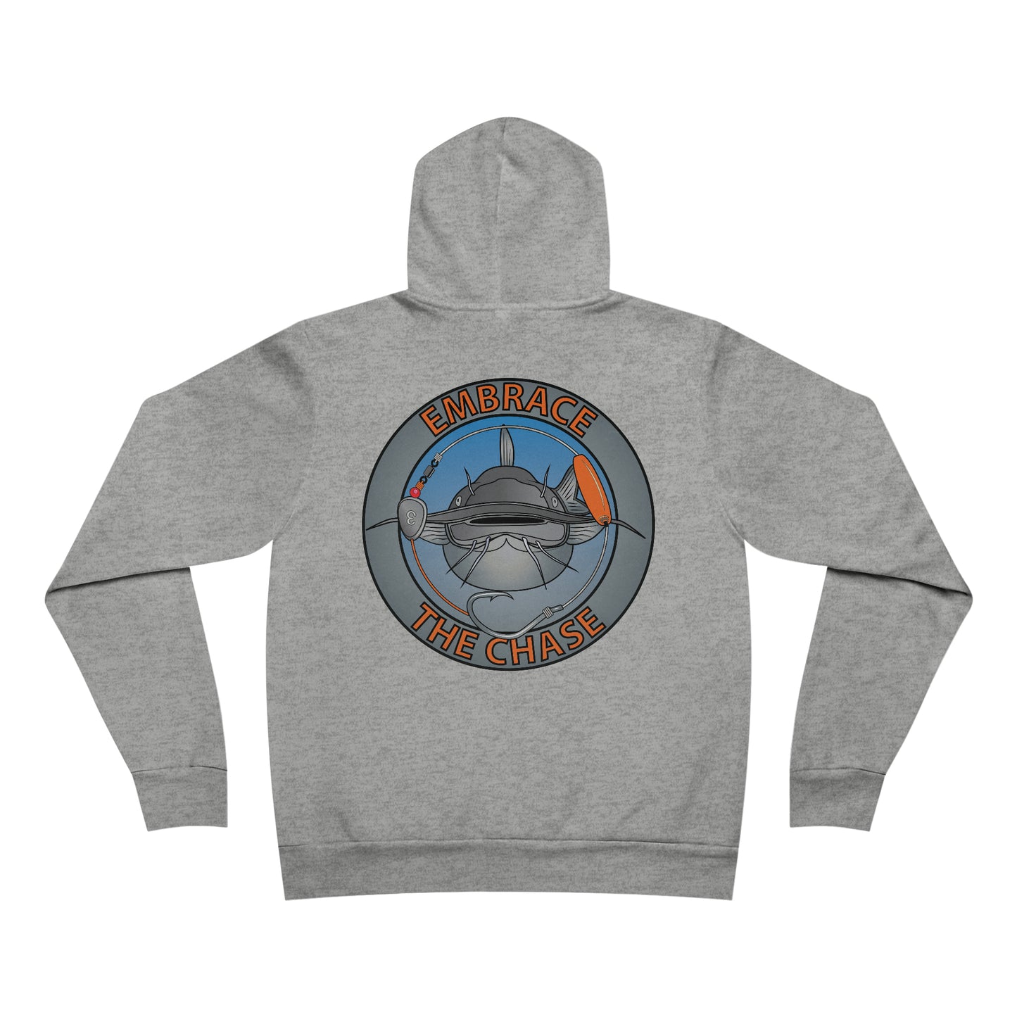 "Fatbelly BlueCat" orange letter Fleece Pullover Hoodie