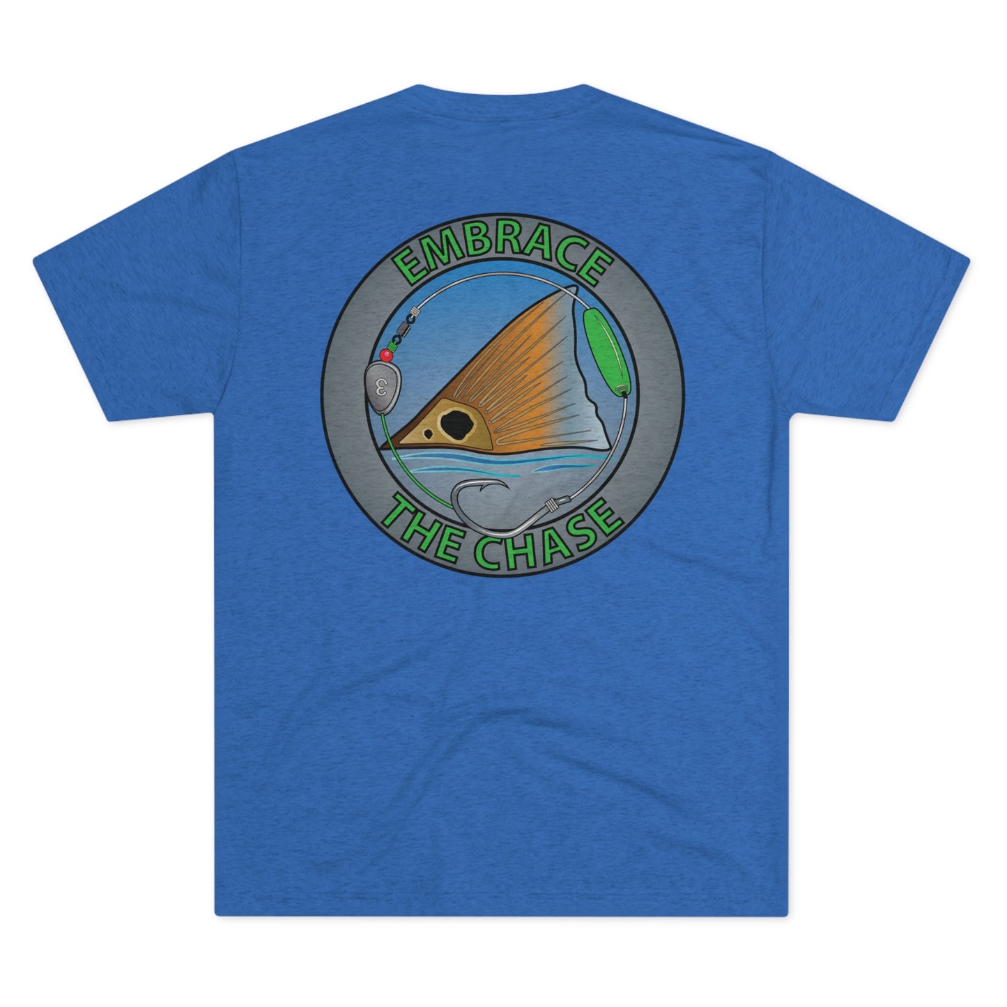 "Tailing Redfish"  green letter tri-blend t-shirts