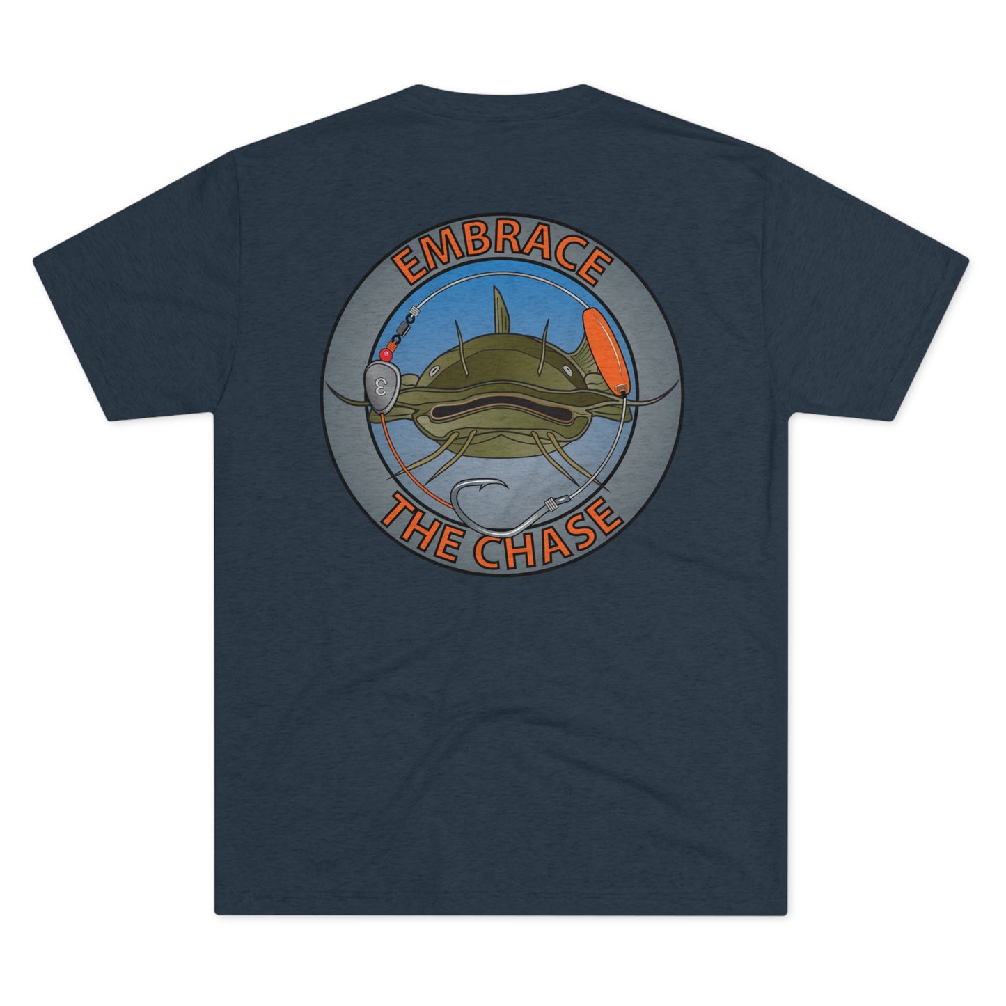 "Big Whiskers" Flathead orange letter tri-blend t-shirts