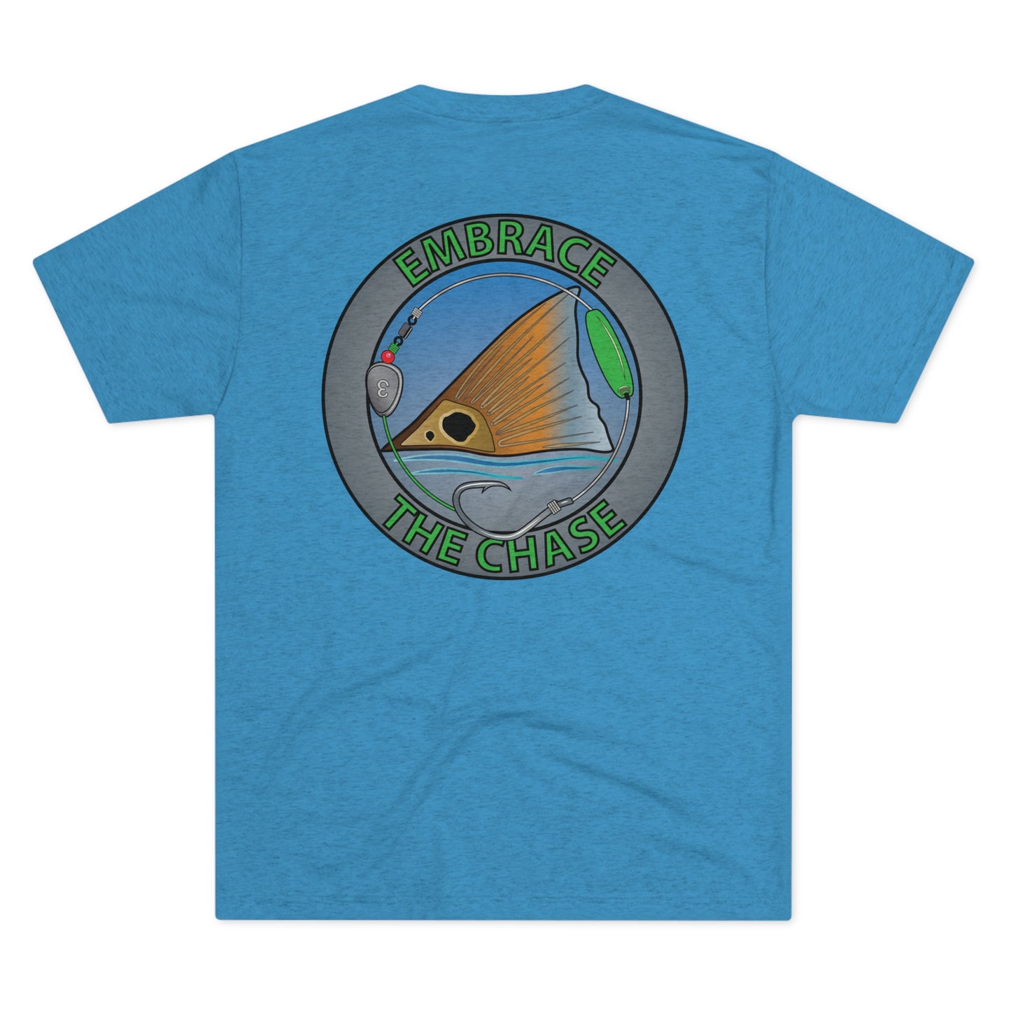 "Tailing Redfish"  green letter tri-blend t-shirts