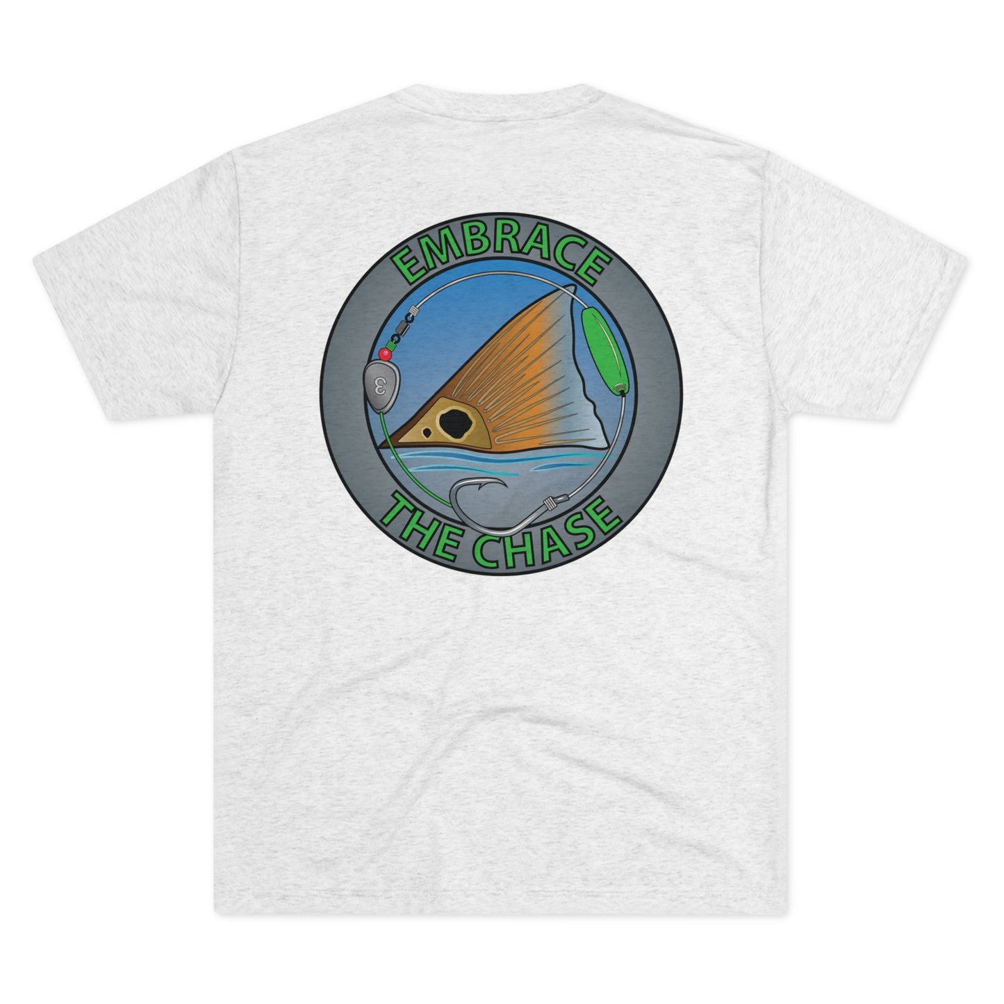 "Tailing Redfish"  green letter tri-blend t-shirts