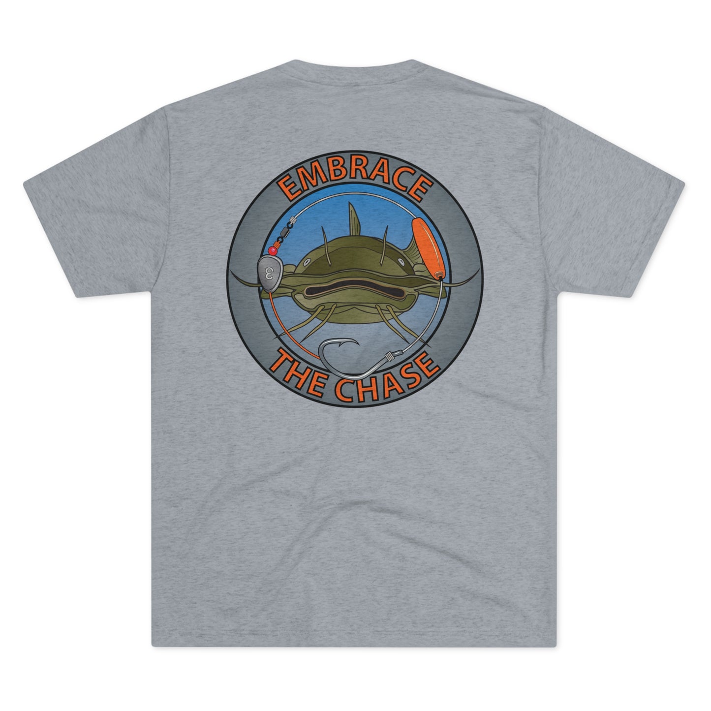 "Big Whiskers" Flathead orange letter tri-blend t-shirts