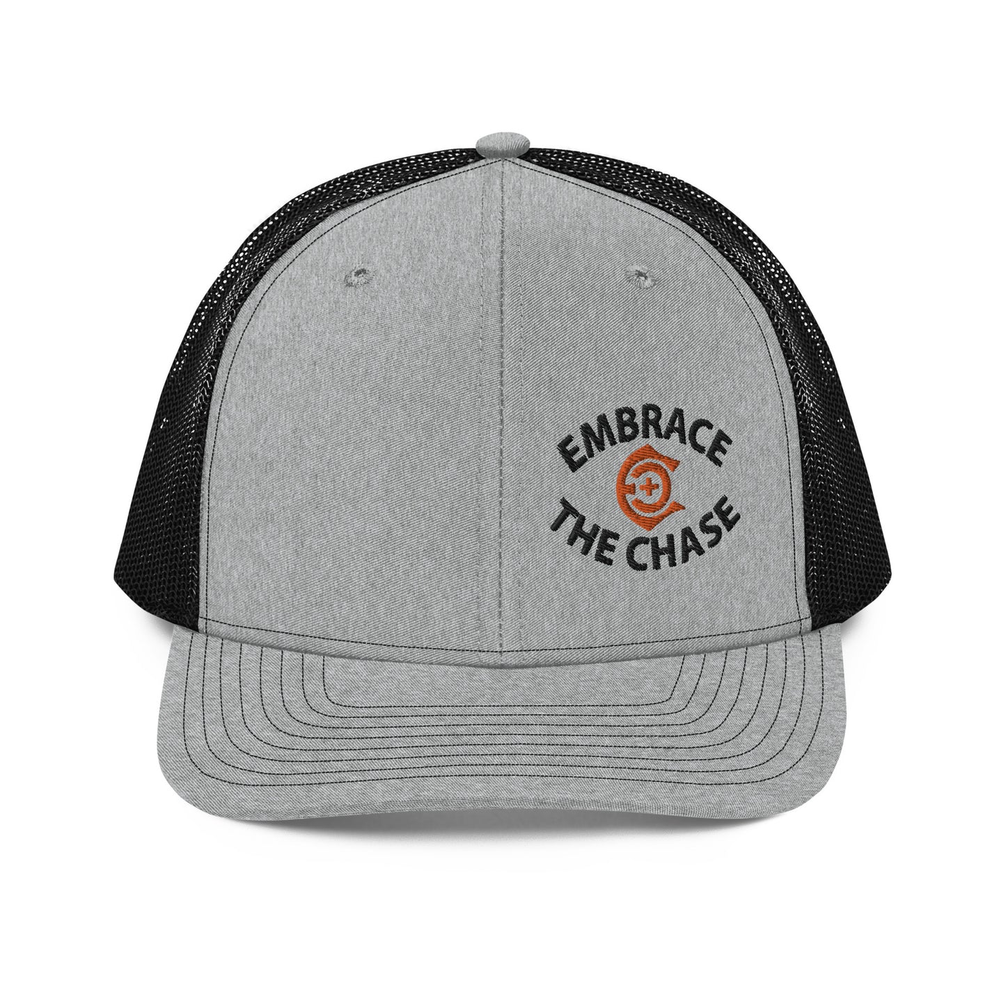 Richardson 112 black letter orange logo hats