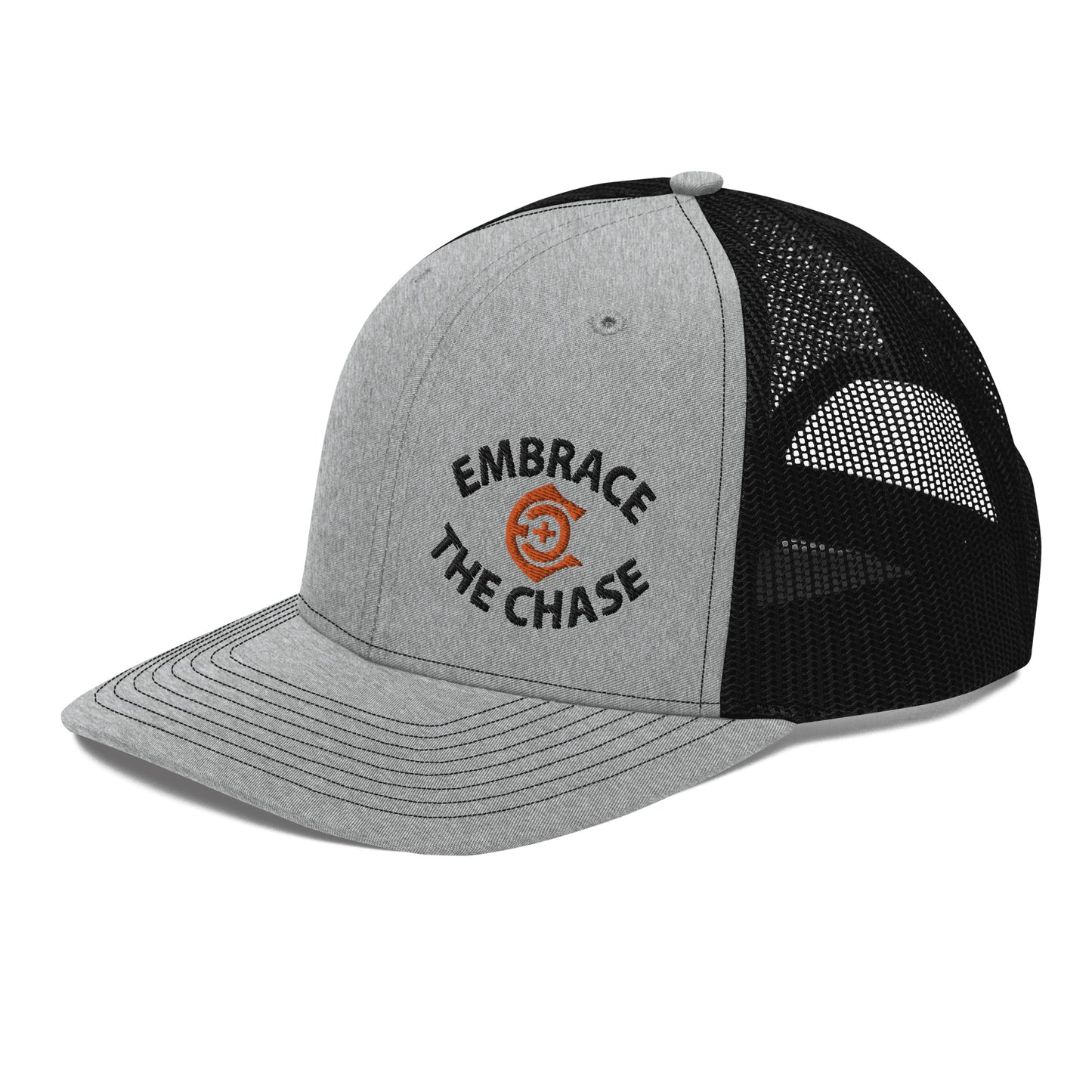 Richardson 112 black letter orange logo hats