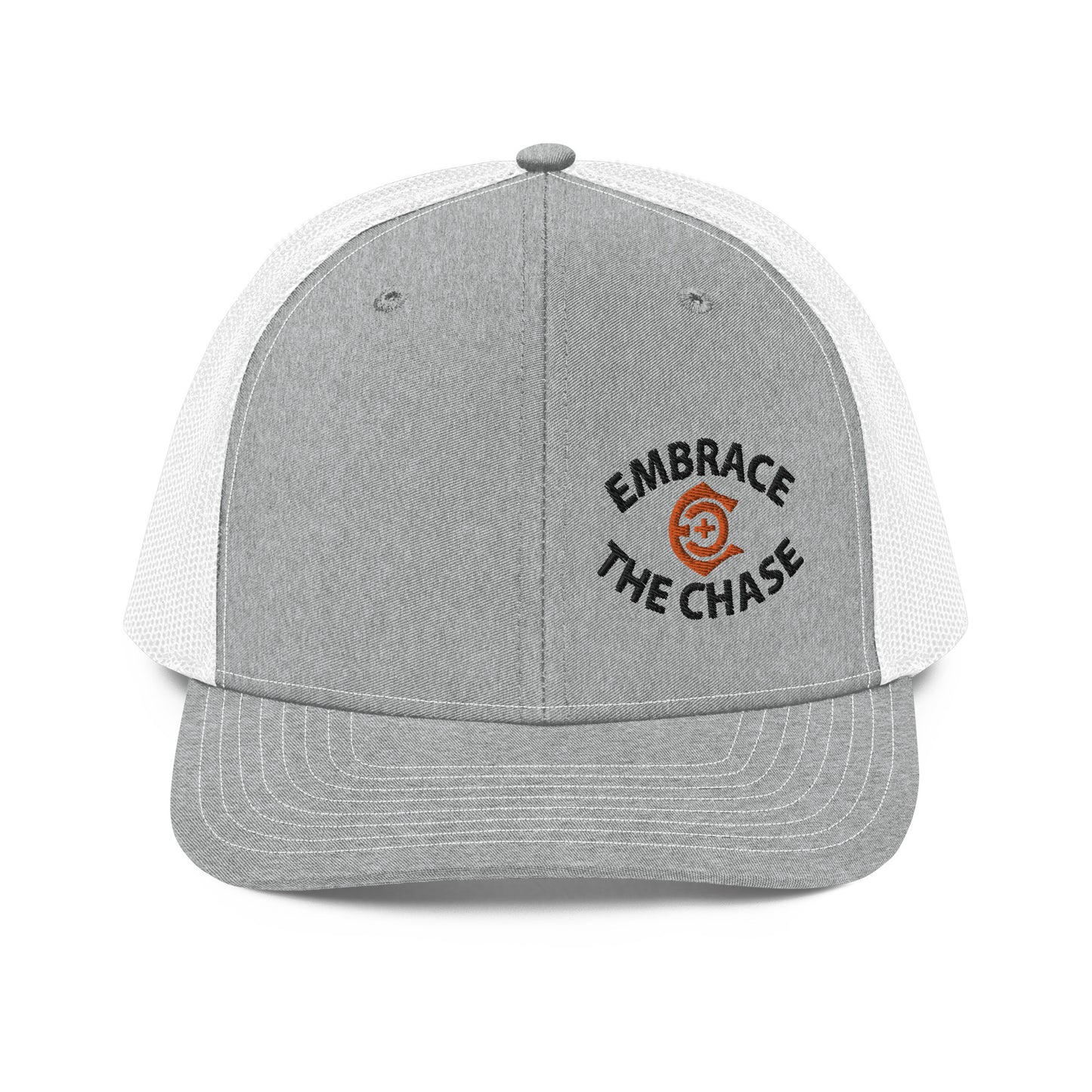 Richardson 112 black letter orange logo hats